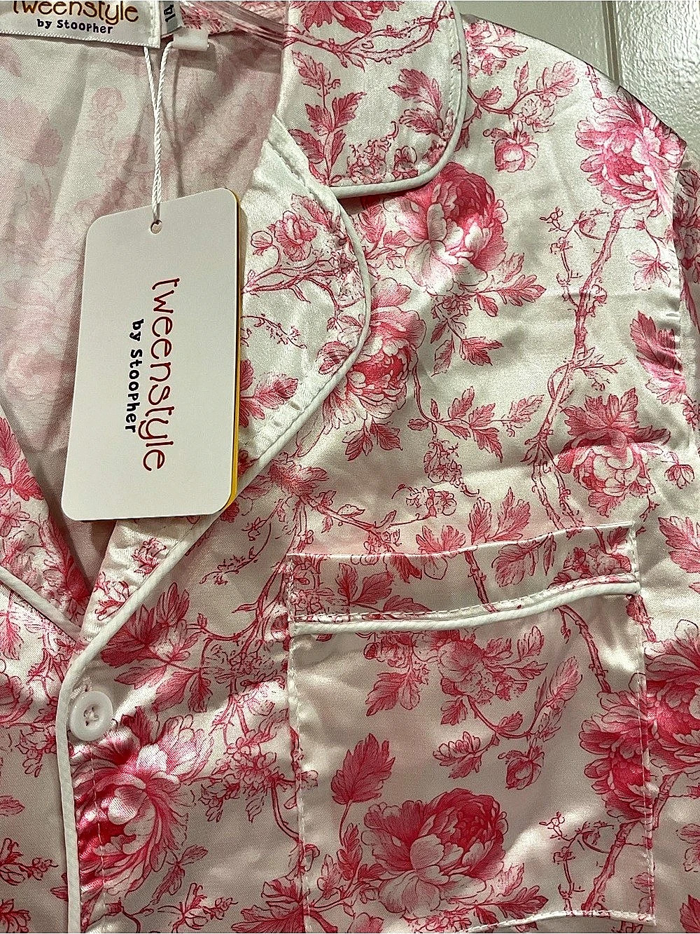 tweenstyle by stoopher Pink Floral Silky Pajama Set